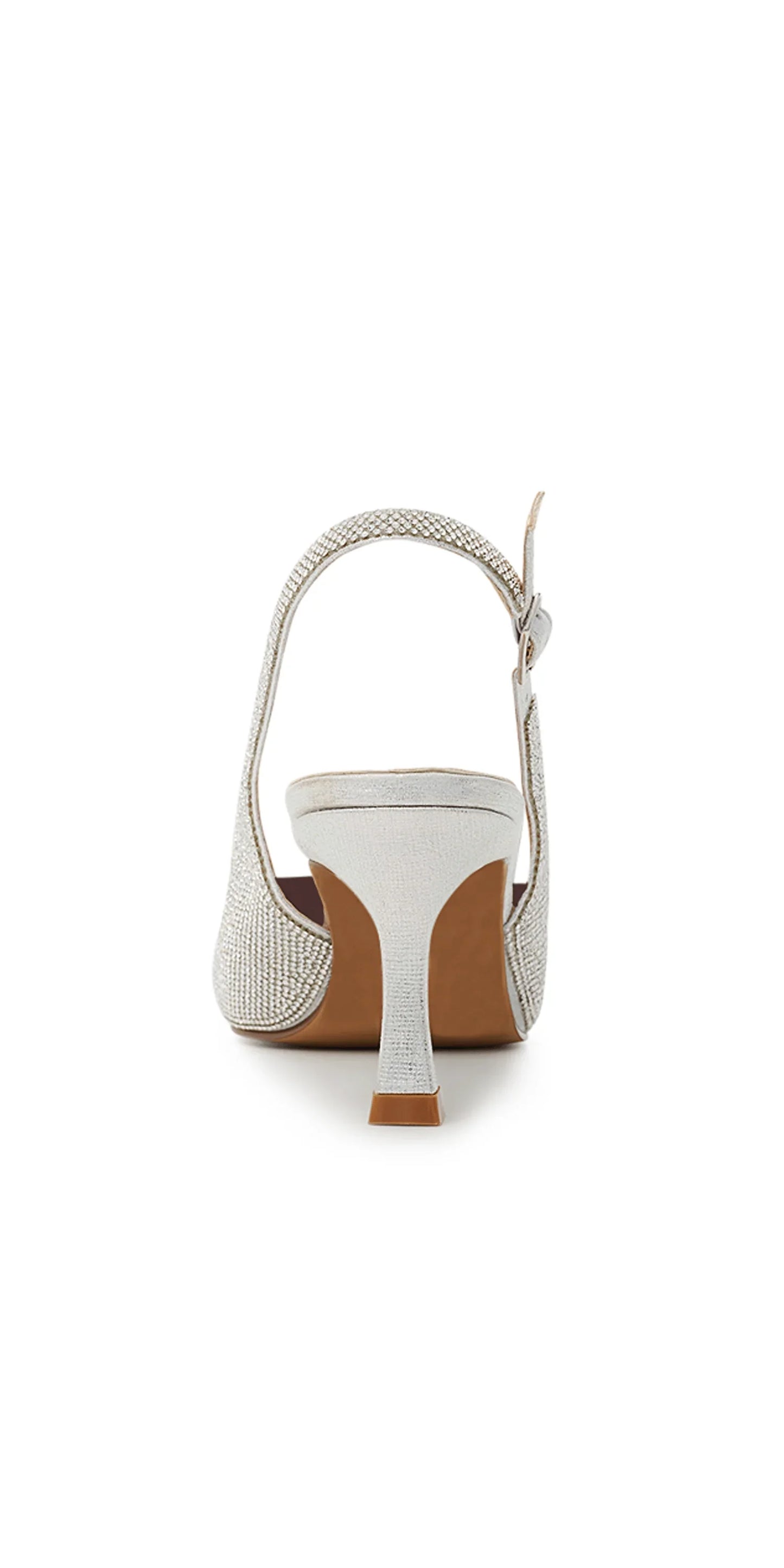 Keisha-1 Low Heel Rhinestone Slingback Sandal - Camille La Vie