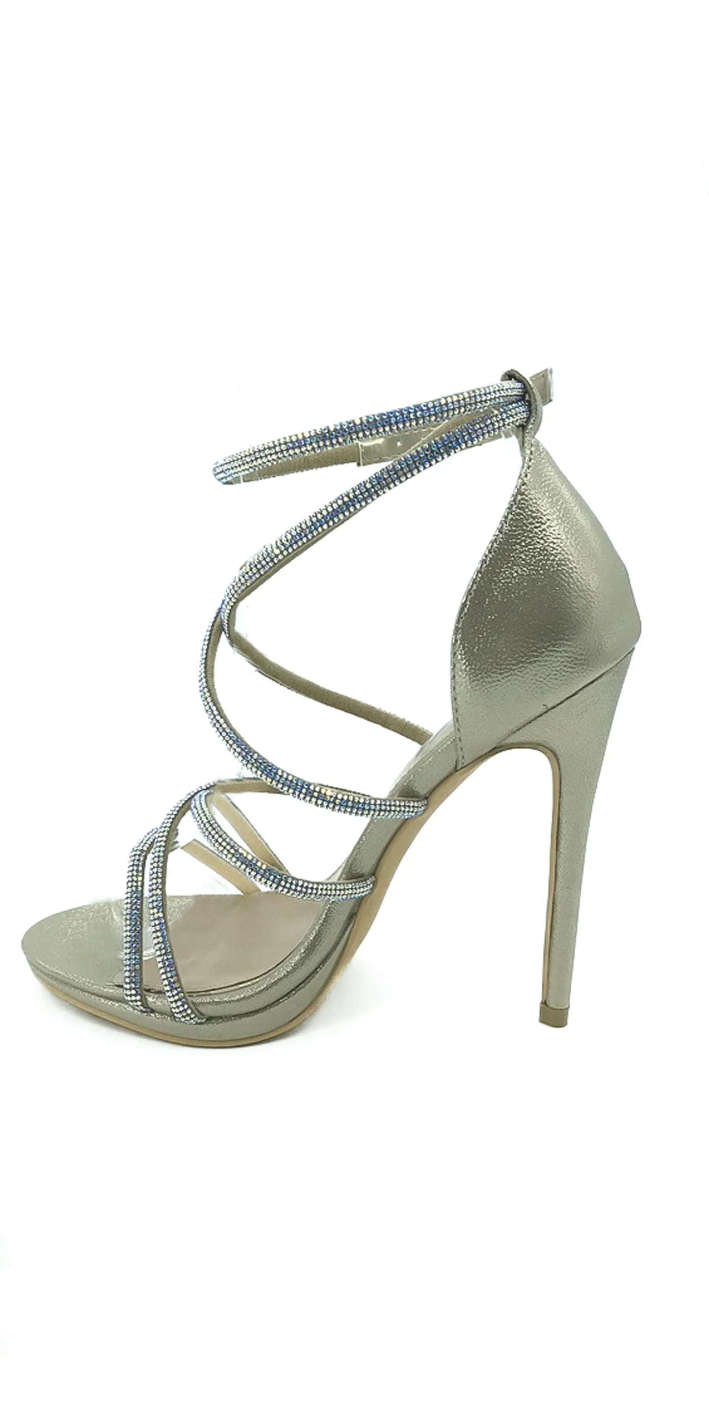 Strappy Rhinestone High Heel Sandal - Camille La Vie