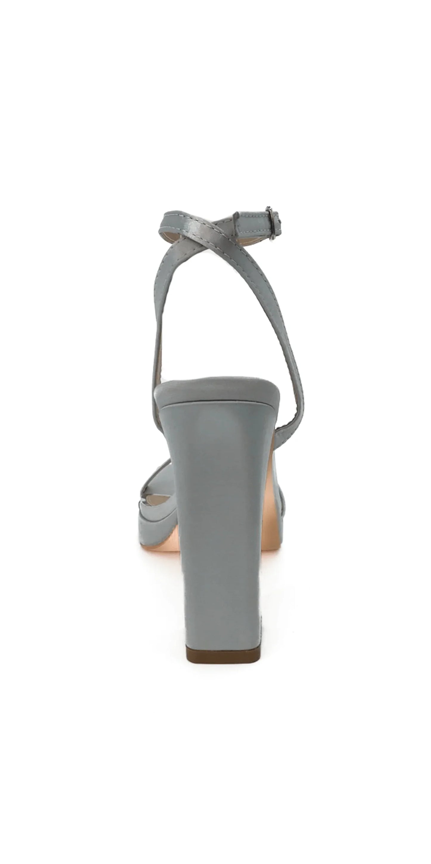 silver/size/6/ Camille La Vie/Satin Block Heel Platform Ankle Strap Sandal /back
