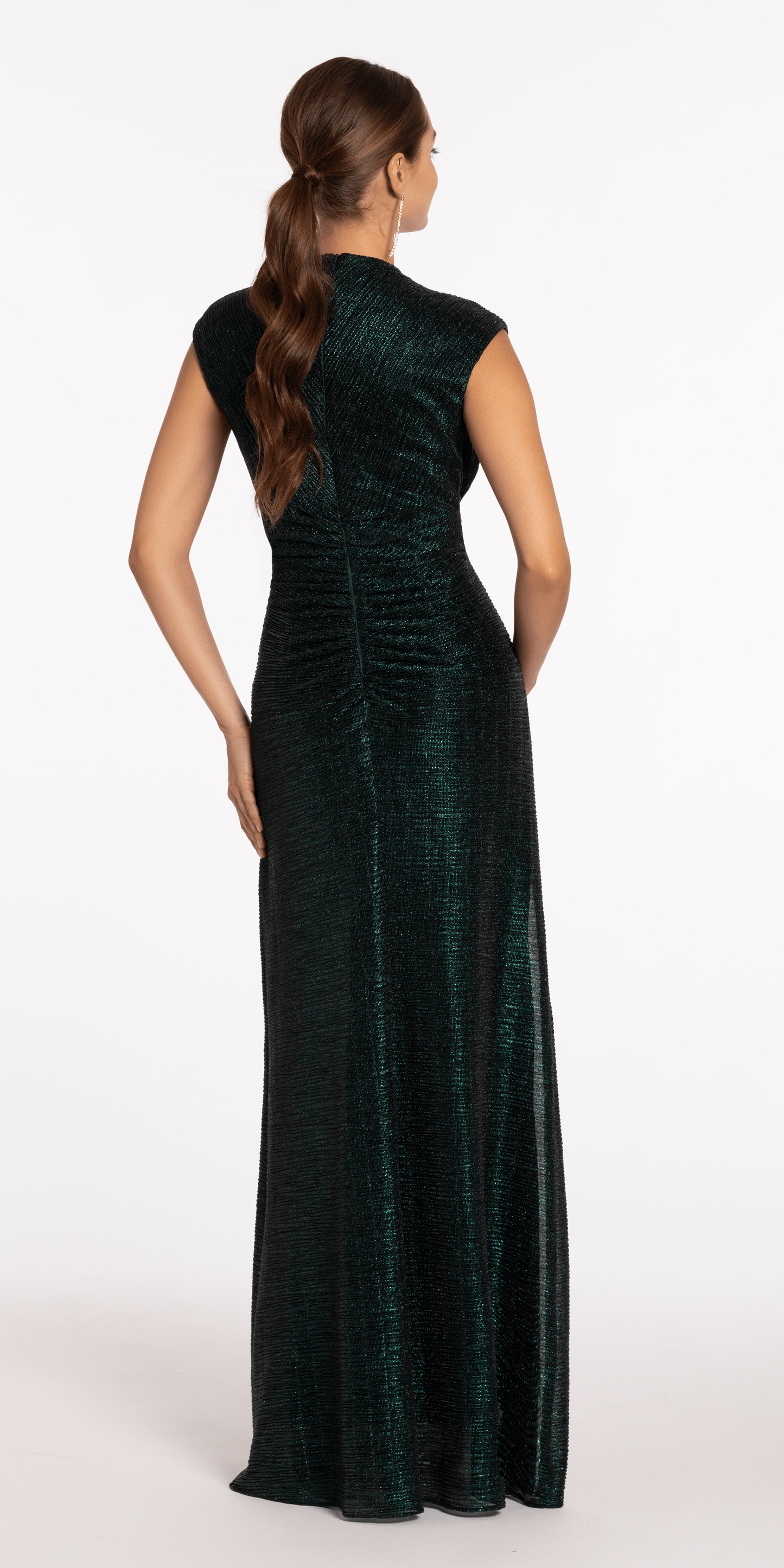 Crinkle Knit Cap Sleeve Column Dress - Camille La Vie