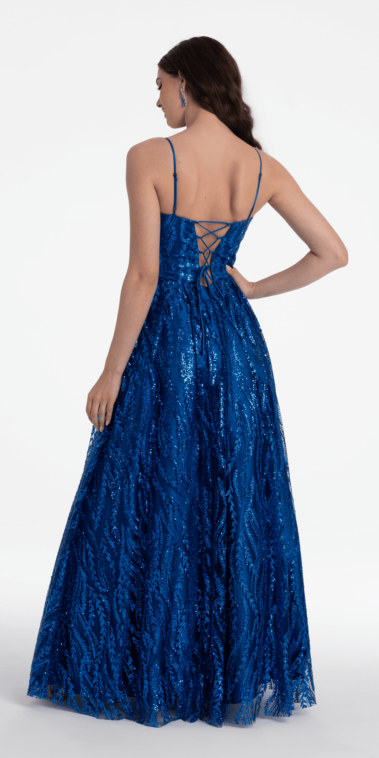 Sweetheart Glitter Mesh Illusion Corset Ballgown - Camille La Vie