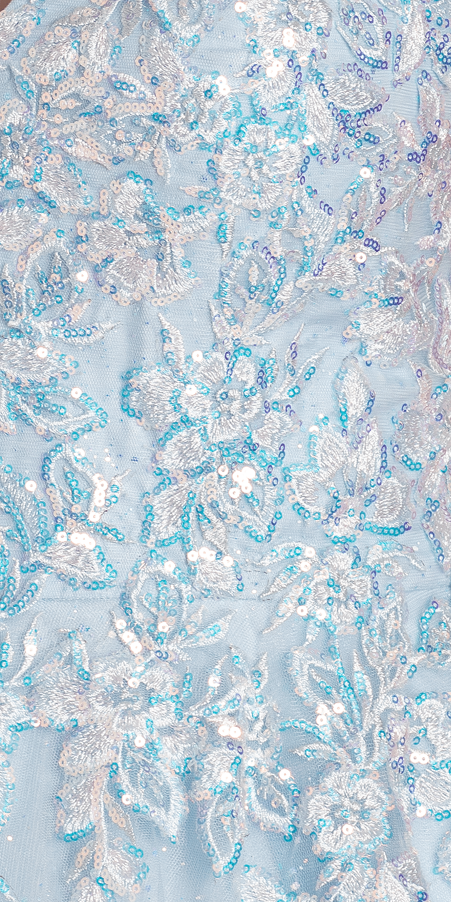 Strapless Embellish Glitter Ballgown with Floral Appliques - Camille La Vie