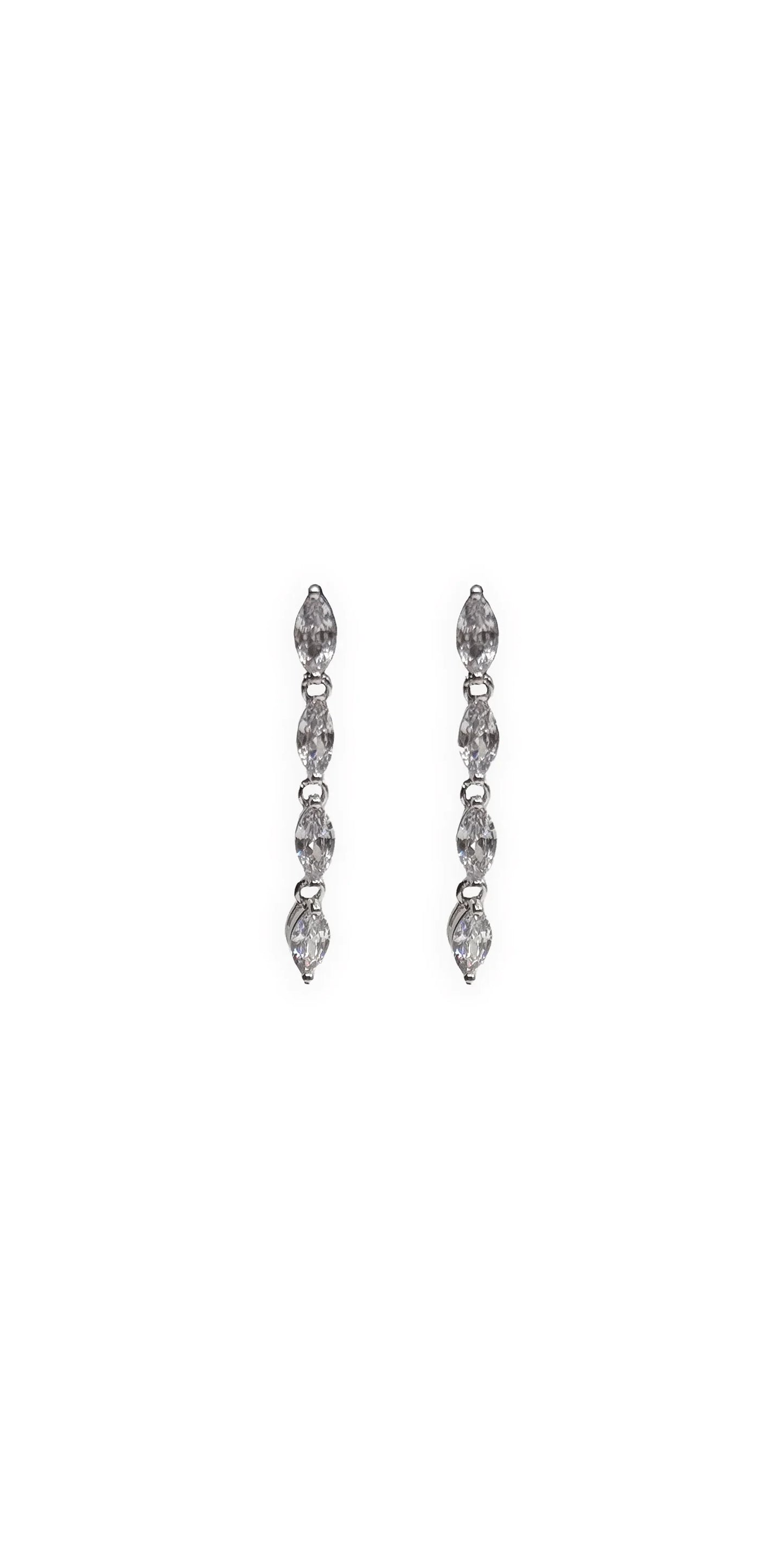 Multi Stone Linear Drop Earrings - Camille La Vie