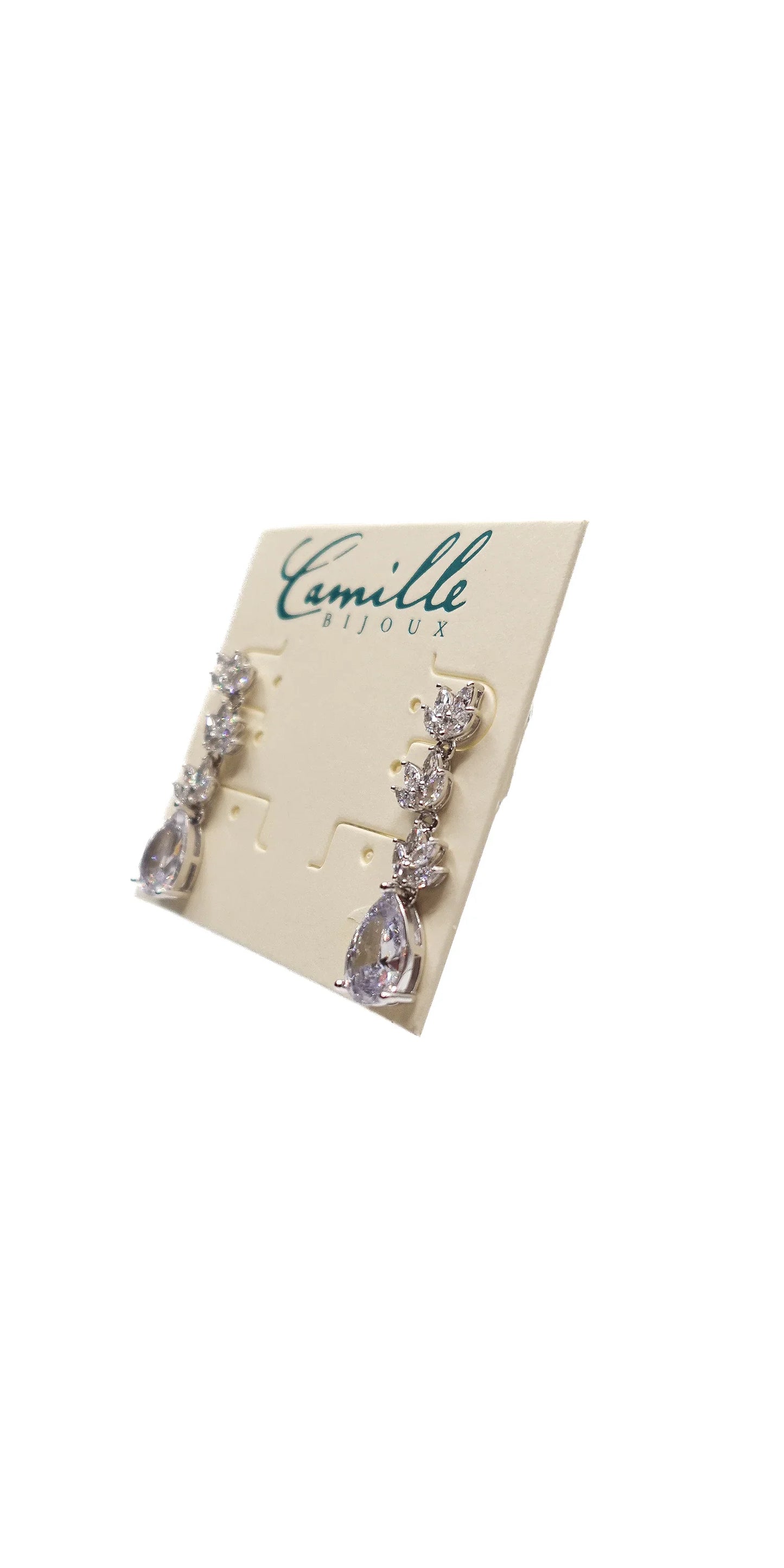 silver/one size/ Camille La Vie/Multi Stone Teardrop Earrings /side