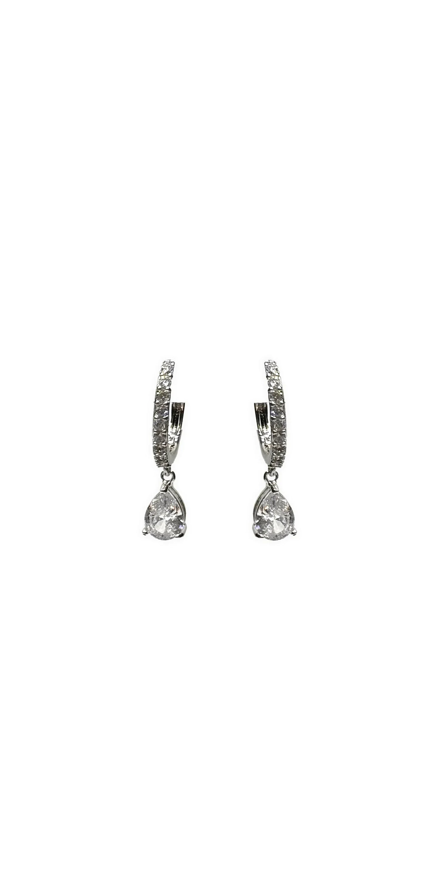 Channel Set Teardrop Hoop Earrings - Camille La Vie