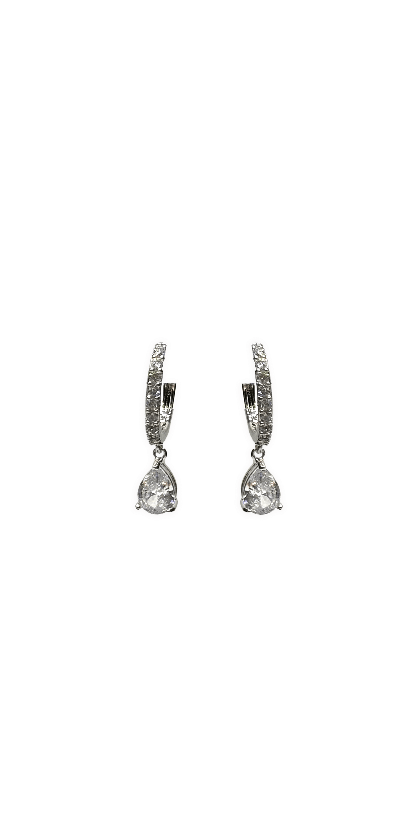 Channel Set Teardrop Hoop Earrings - Camille La Vie