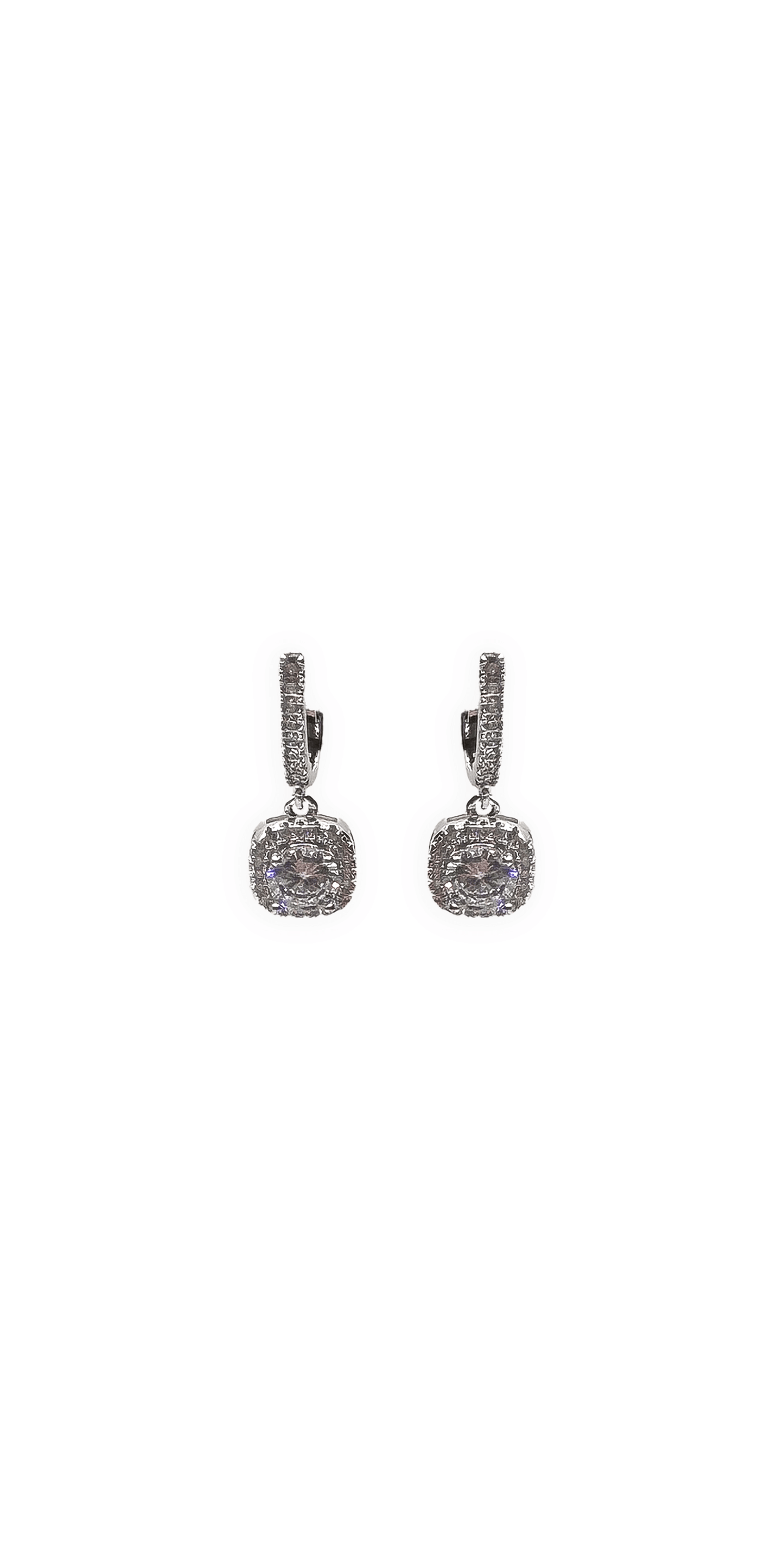 silver/one size/ Camille La Vie/Leverback Cushion Stone Earrings/front