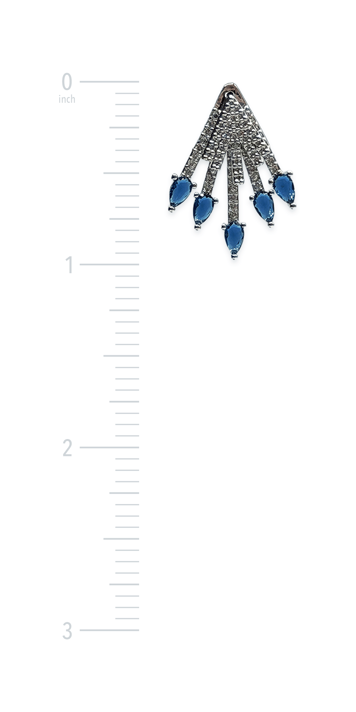silver/no size/Camille La Vie/5 Point Stone Drop Earrings/front alt