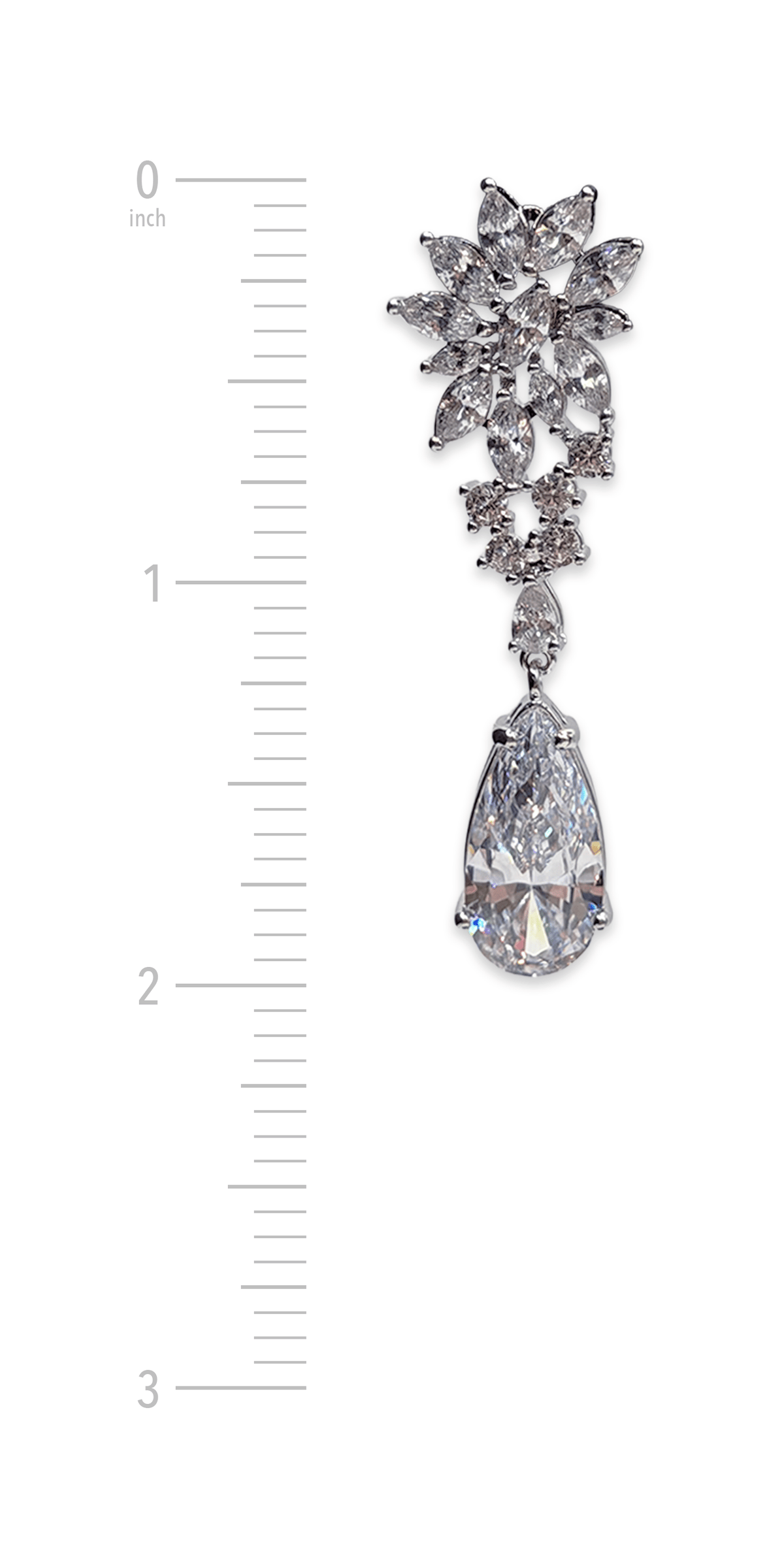 Camille La Vie Flower Rhinestone Earring with Tear Drop one-size / silver