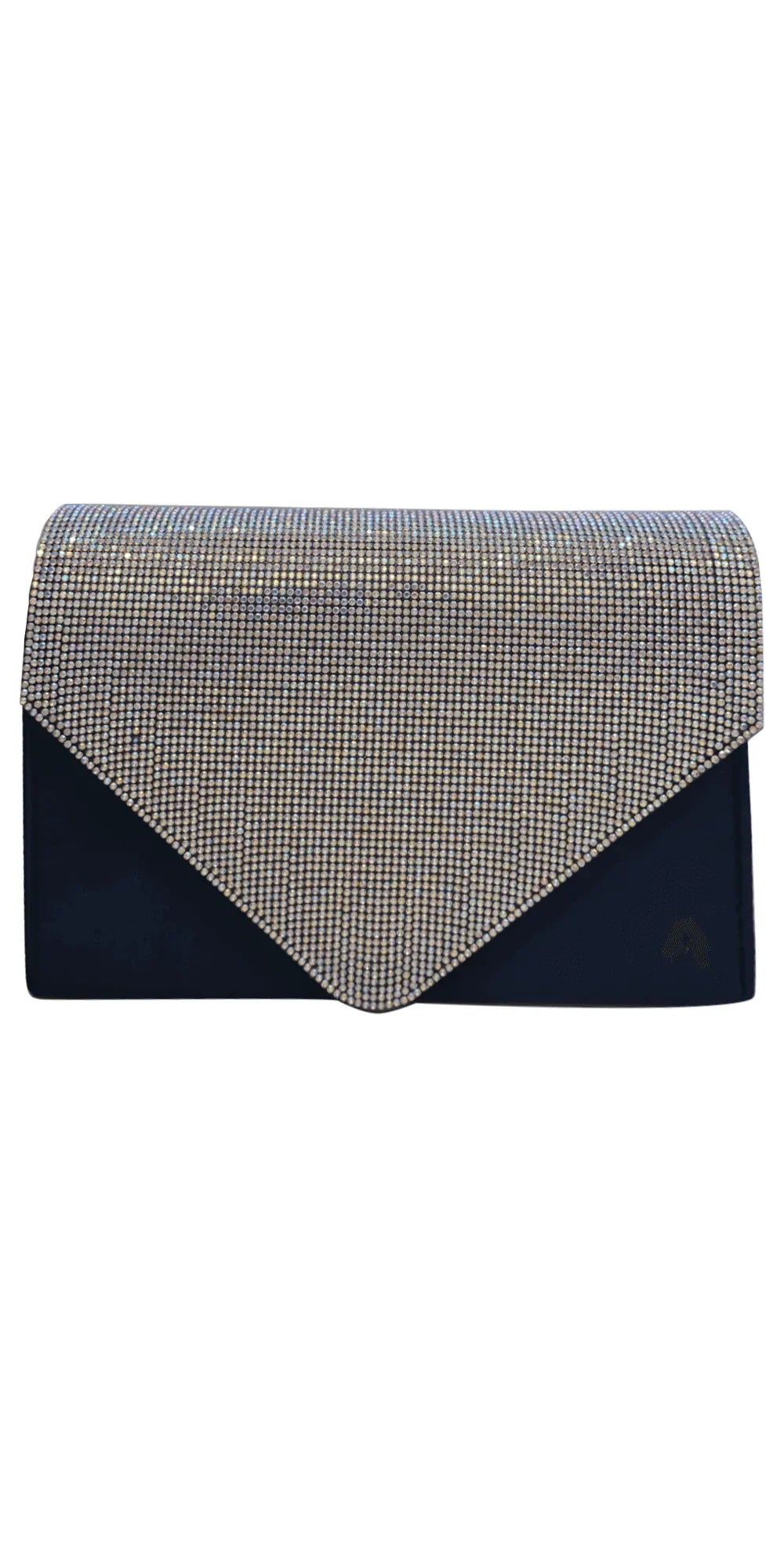navy/no size/ Camille La Vie/Satin Rhinestone Envelope Handbag /front 1