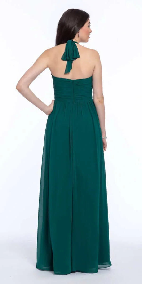 emerald/size/4/missy/Camille La Vie/Tie Neck Halter Dress/back
