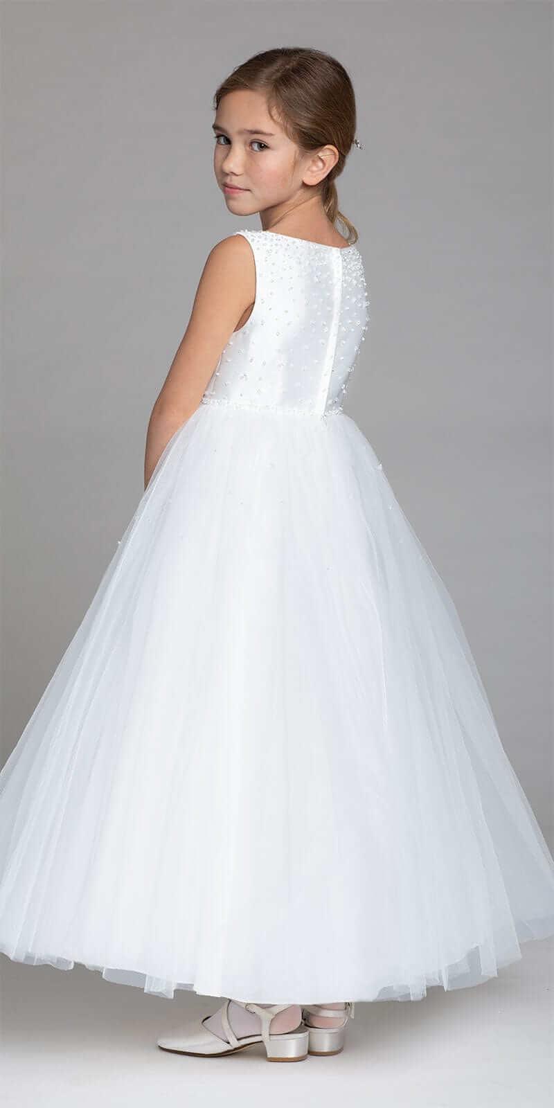 white/size/5/missy/Camille La Vie/Crystal Beaded Mikado Tulle Dress/back
