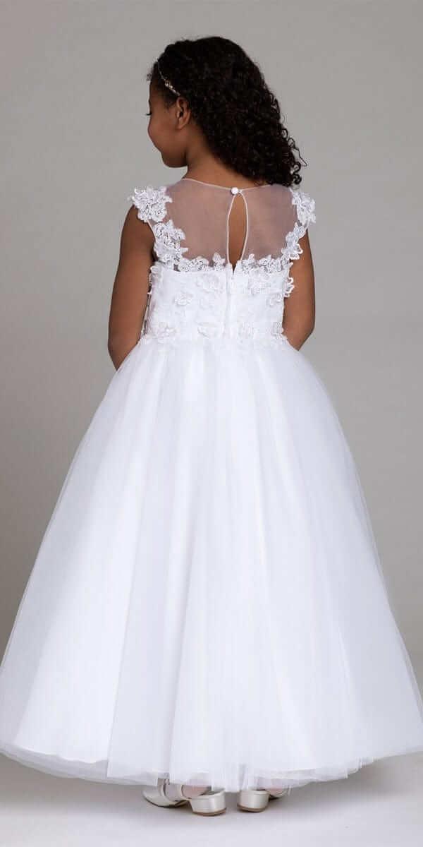 white/size/5/missy/Camille La Vie/3D Flower Illusion Back Dress/back
