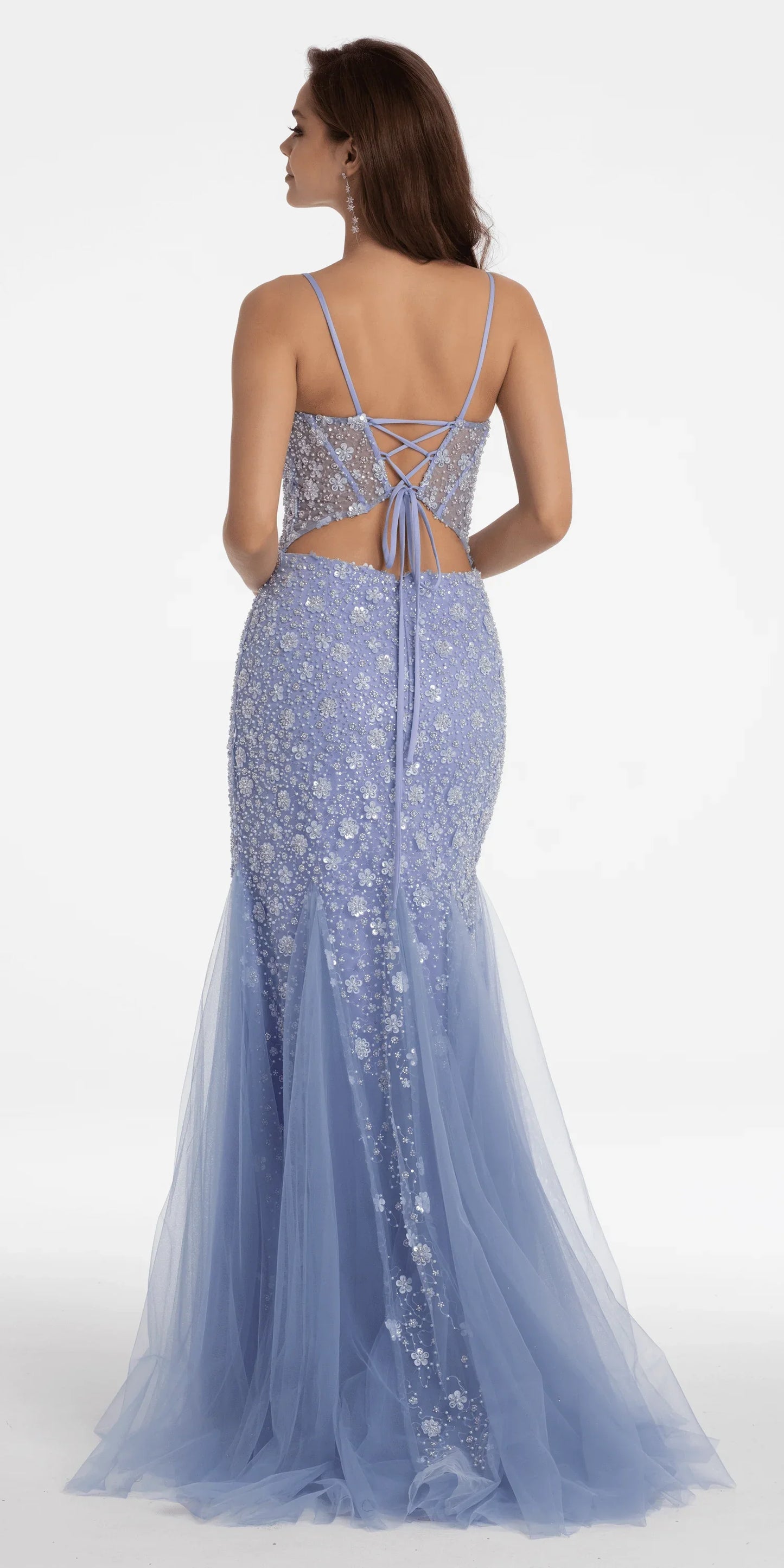 periwinkle/size/4/missy/Camille La Vie/Plunging Pearl Corset Embellished Keyhole Back Dress/back alt