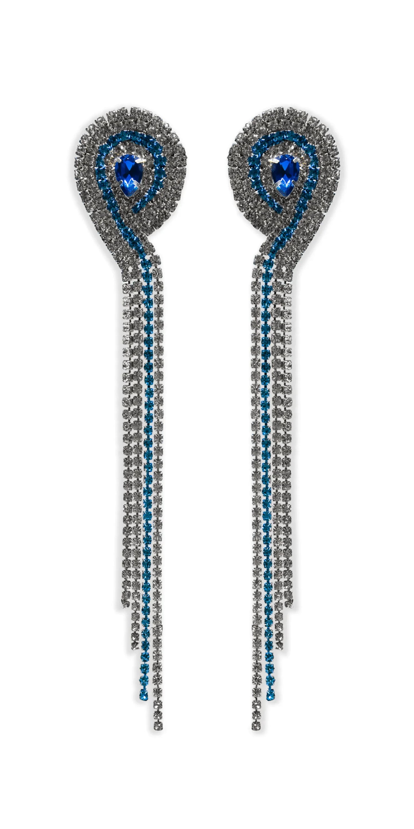 4 Strand Rhinestone Dangle Earrings - Camille La Vie