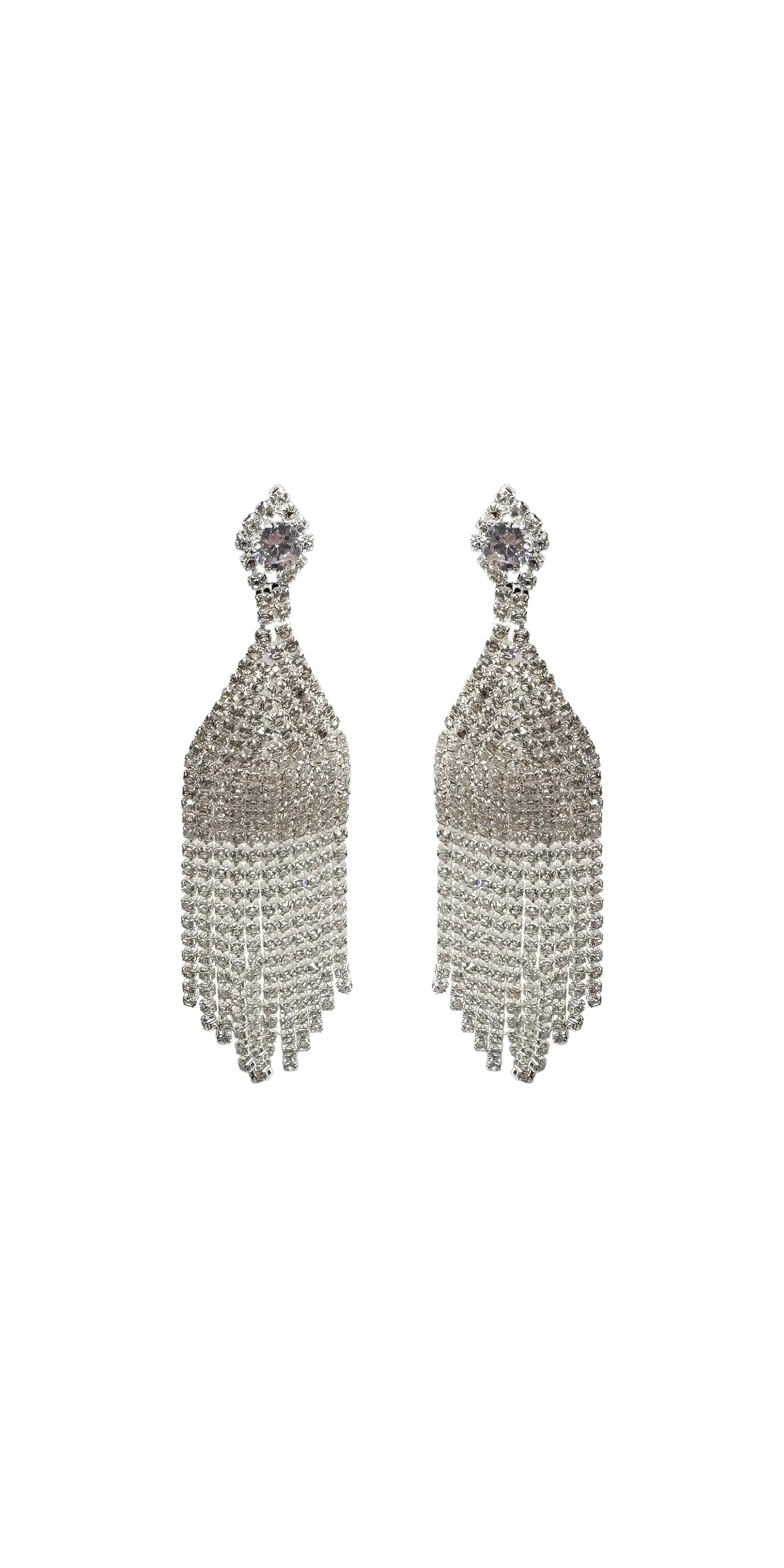 Multi Strand Rhinestone Dome Earrings - Camille La Vie