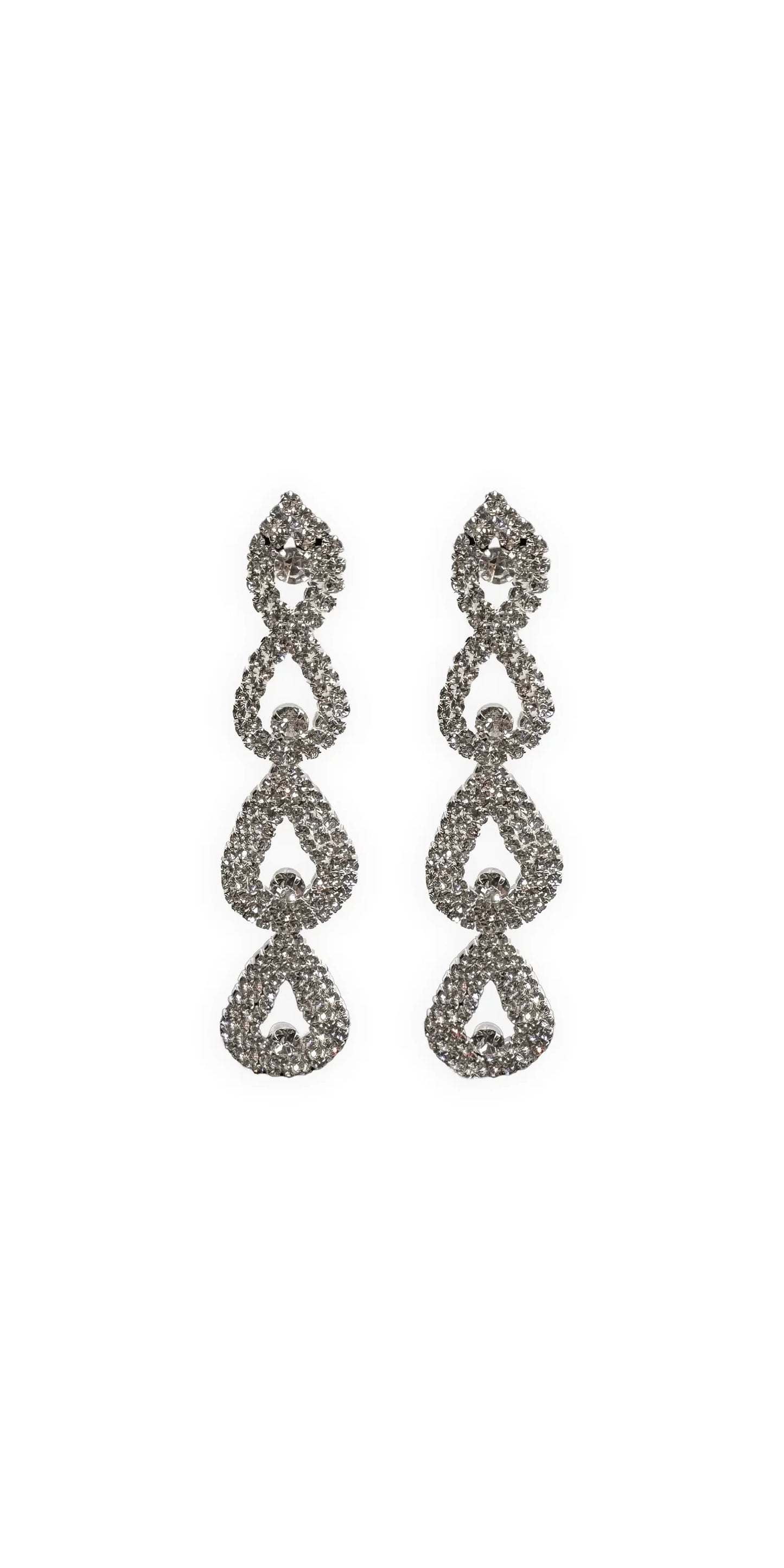 silver/one size/Camille La Vie/Rhinestone Multi Drop Earrings /front