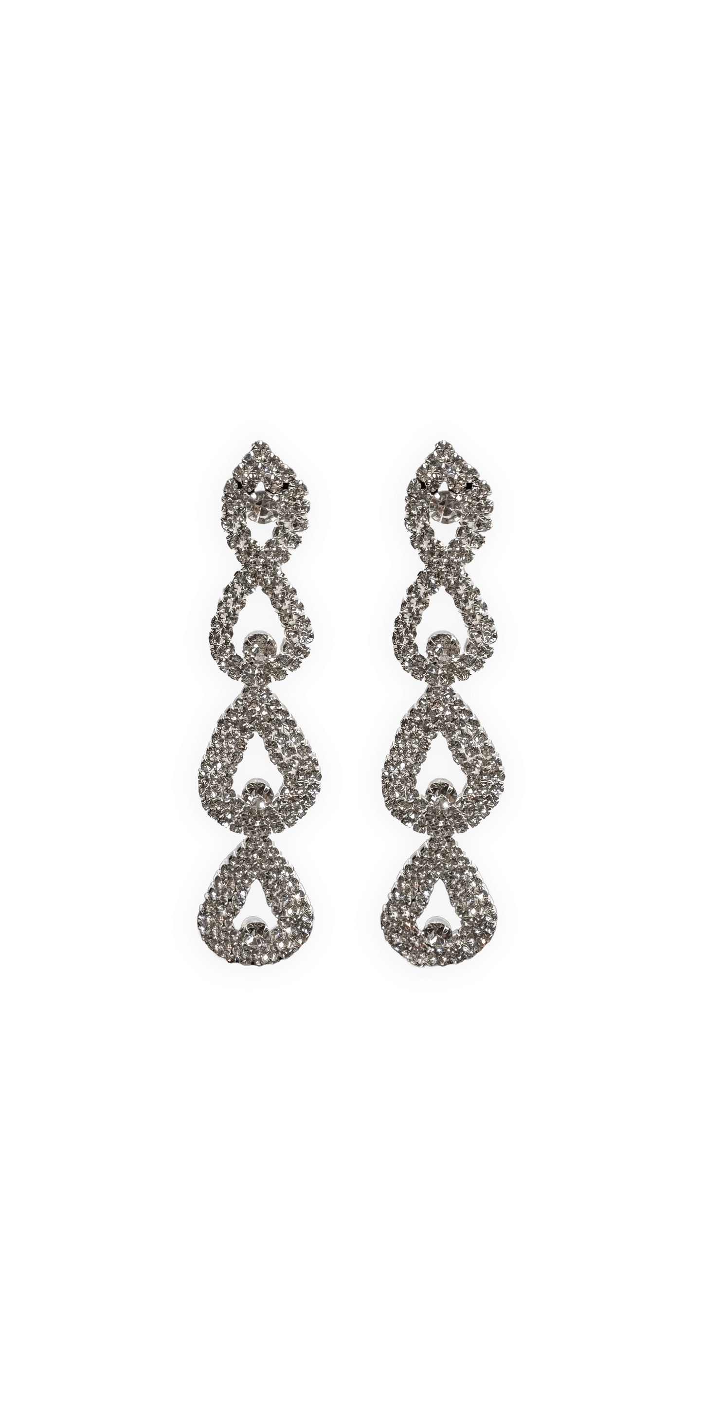 silver/one size/Camille La Vie/Rhinestone Multi Drop Earrings /front