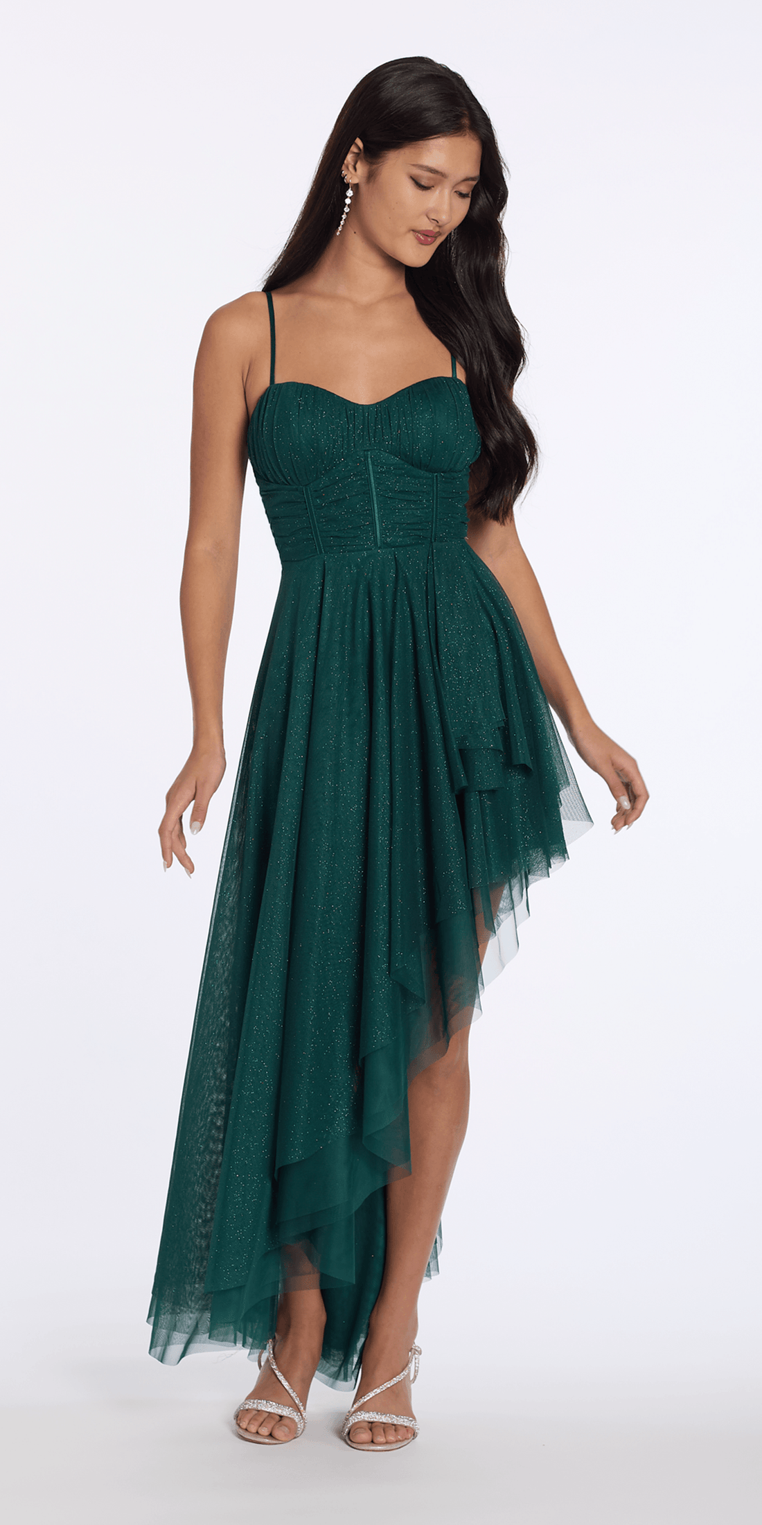 navy/size/4/missy/Camille La Vie/Ombre Glitter Mesh Empire Fit and Flare Dress/front 2