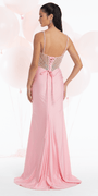 Stretch Satin Sweetheart Corset Column Dress with Rhinestone Detail - Camille La Vie