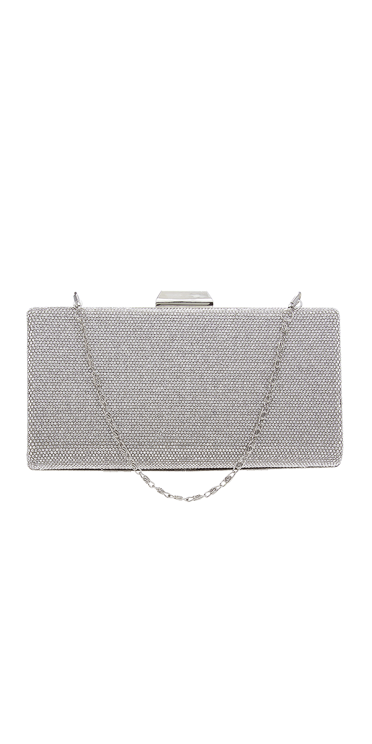 Micro Rhinestone and Satin Metal Top Handbag - Camille La Vie
