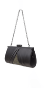 Pleated Satin Handbag with Rhinestone Detail - Camille La Vie
