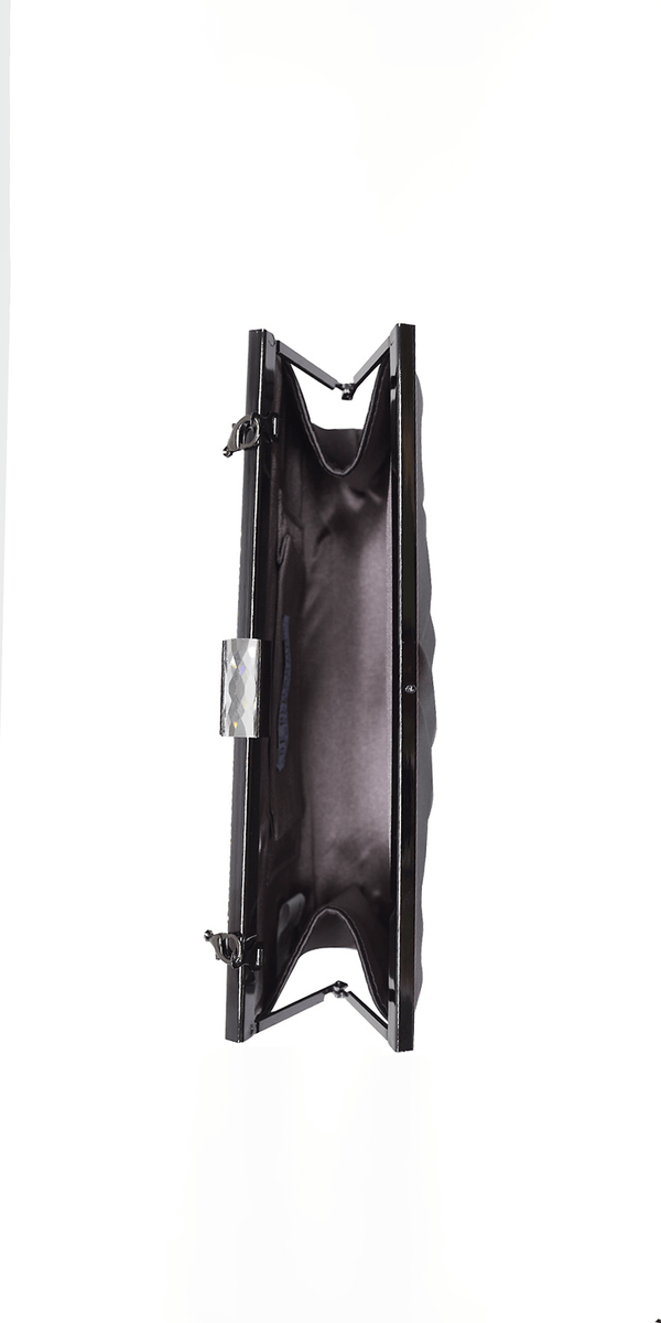 Pleated Satin Handbag with Rhinestone Detail - Camille La Vie
