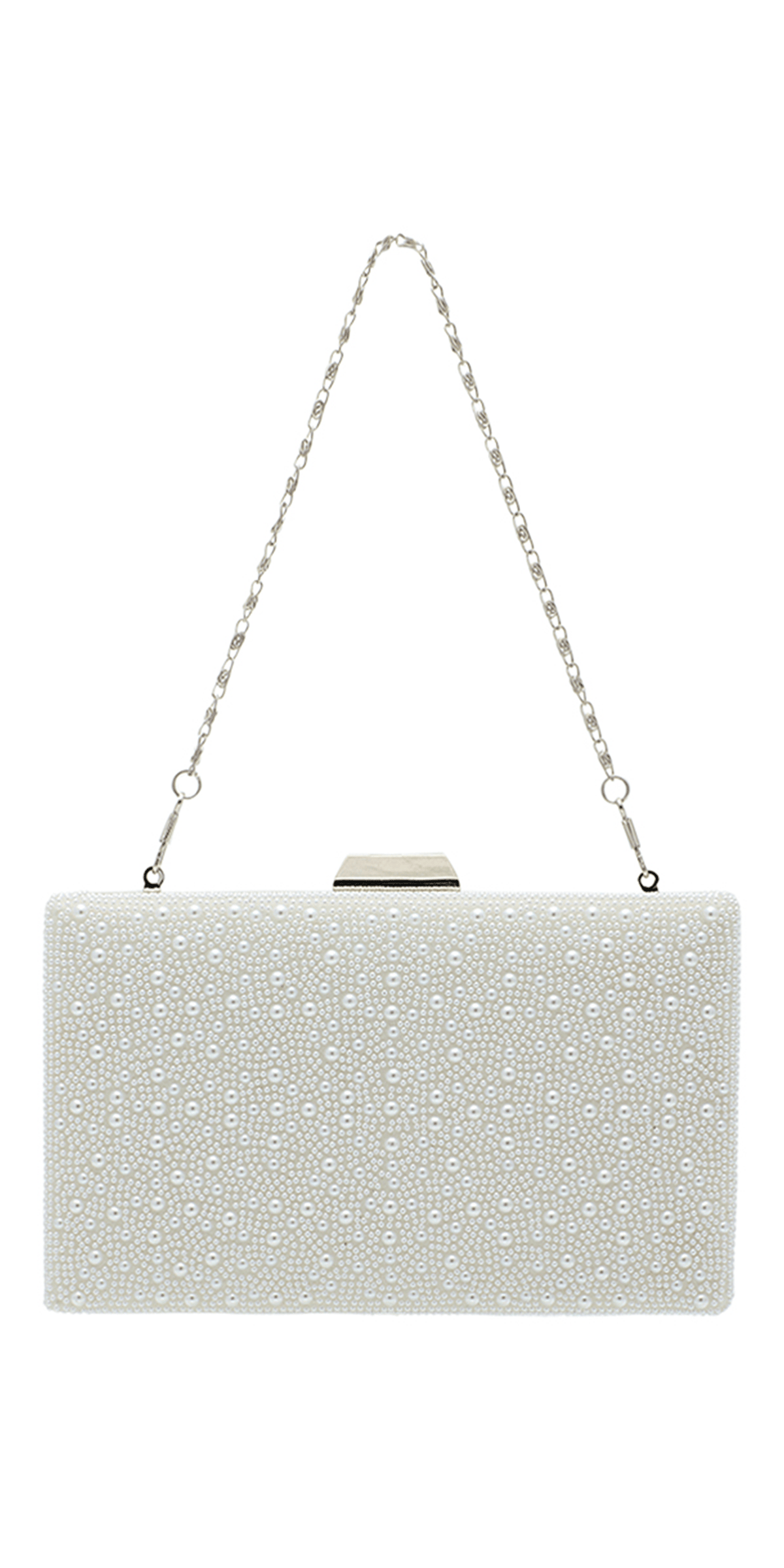 Camille La Vie Pearl and Satin Handbag with Metal top Closure