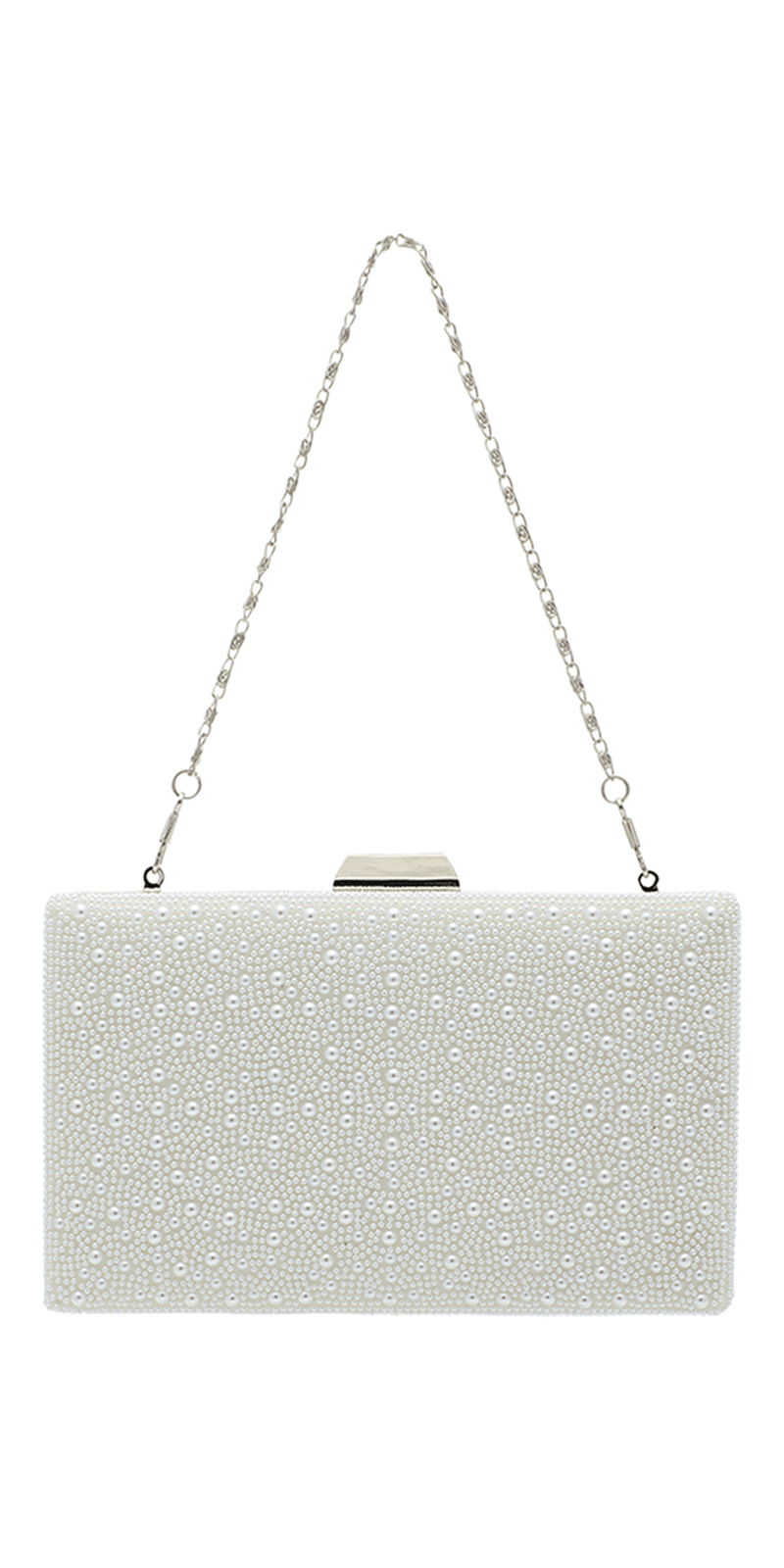 Camille La Vie Pearl and Satin Handbag with Metal top Closure