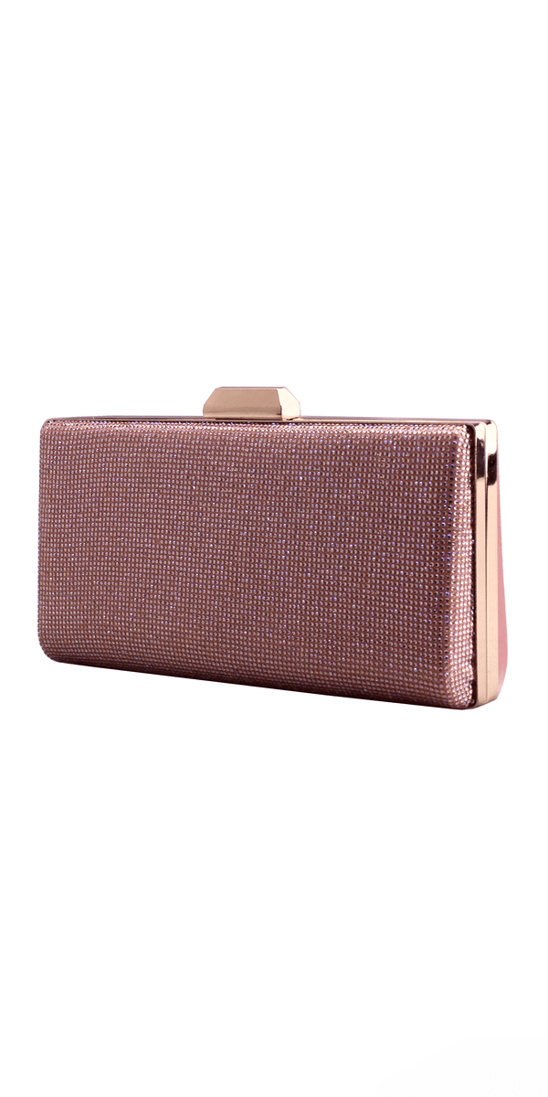 Metal Frame Rhinestone and Satin Handbag - Camille La Vie