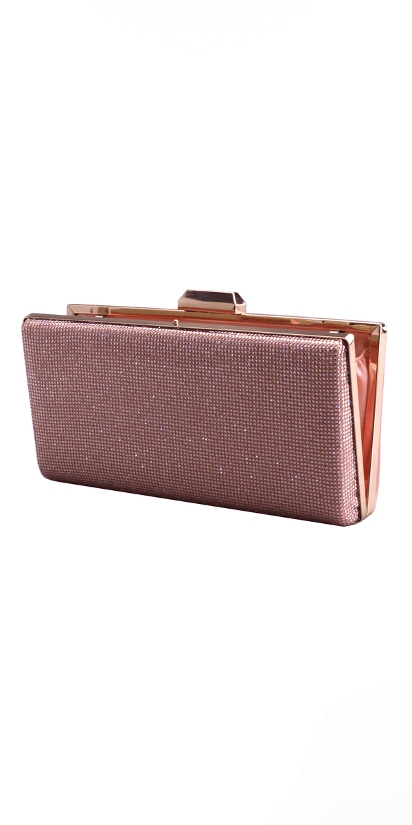 Metal Frame Rhinestone and Satin Handbag - Camille La Vie