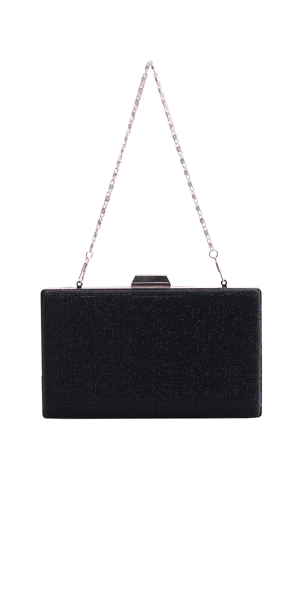 Metal Frame Rhinestone and Satin Handbag - Camille La Vie