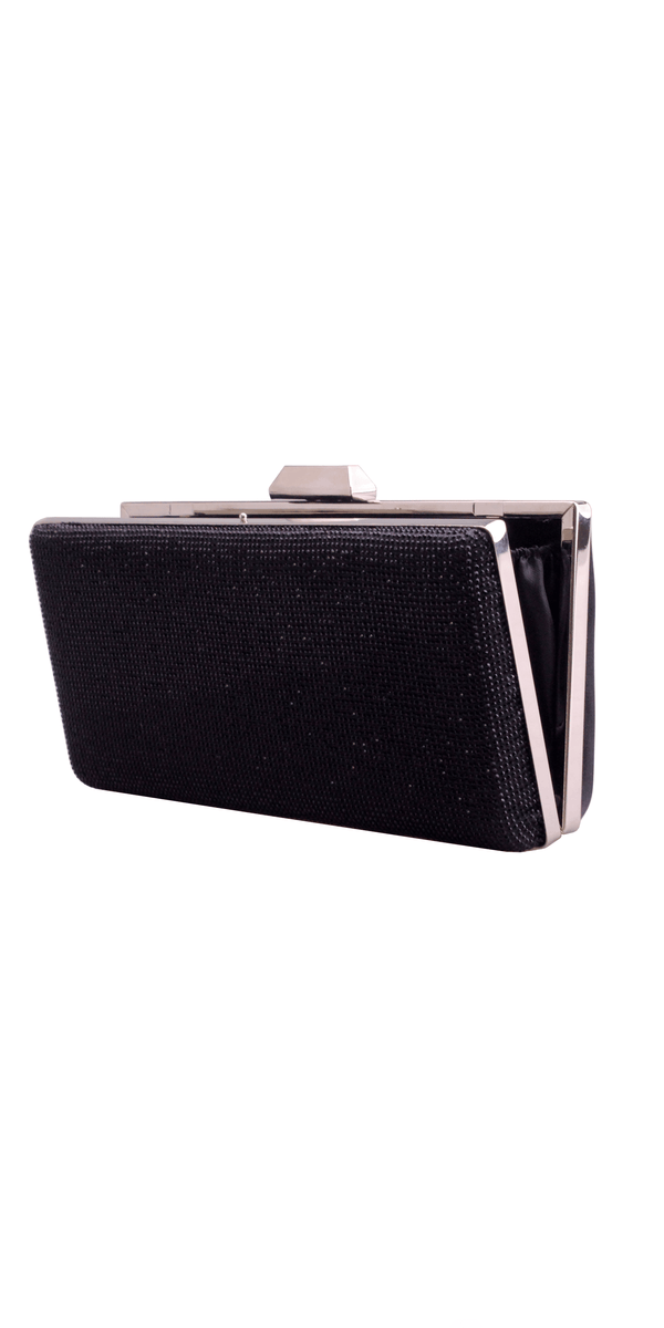 Metal Frame Rhinestone and Satin Handbag - Camille La Vie