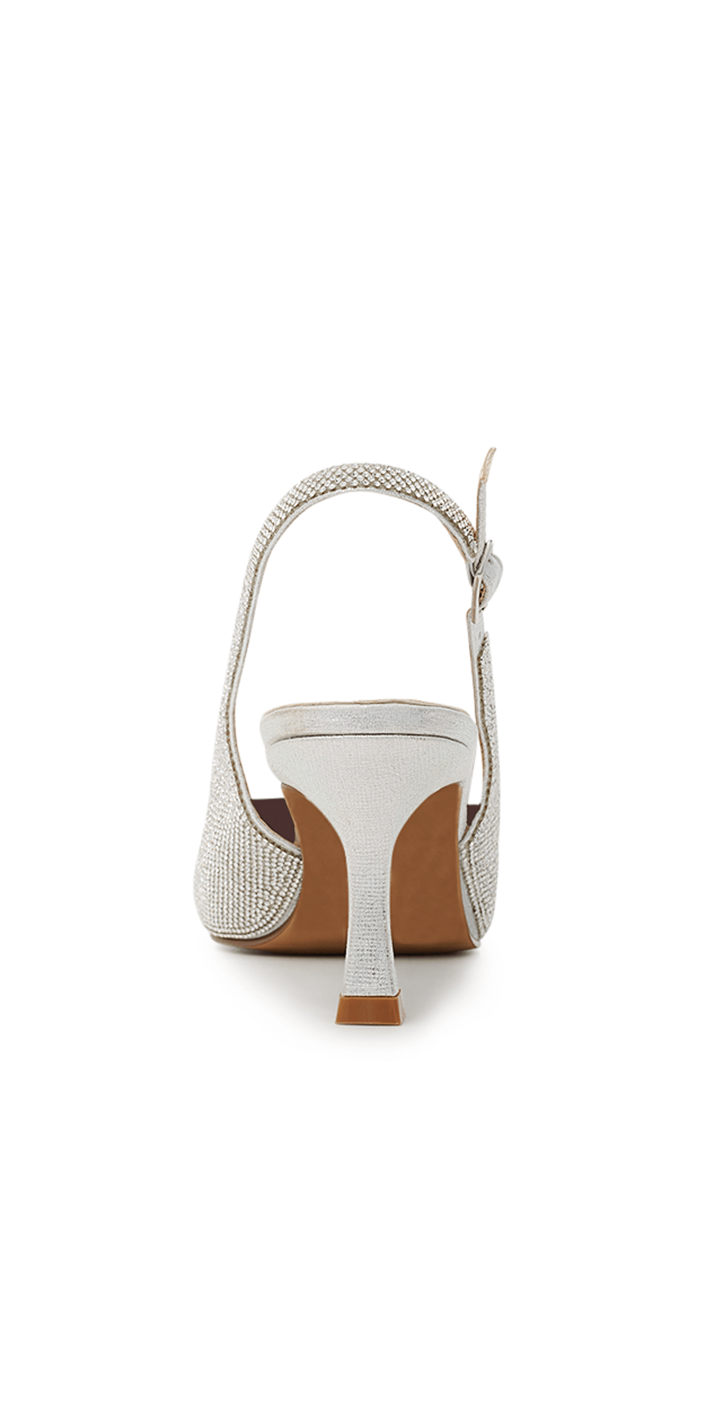 Keisha-1 Low Heel Rhinestone Slingback Sandal - Camille La Vie