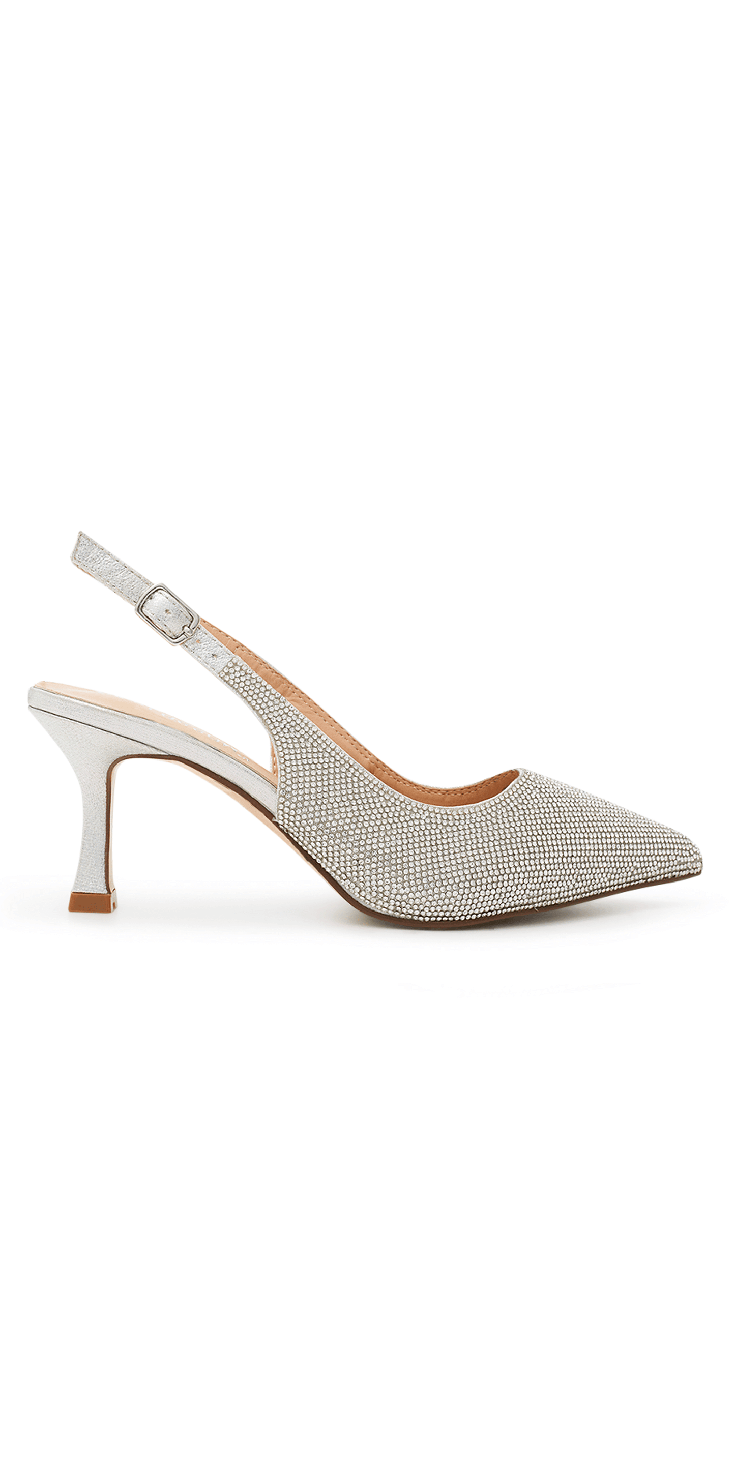 Keisha-1 Low Heel Rhinestone Slingback Sandal - Camille La Vie