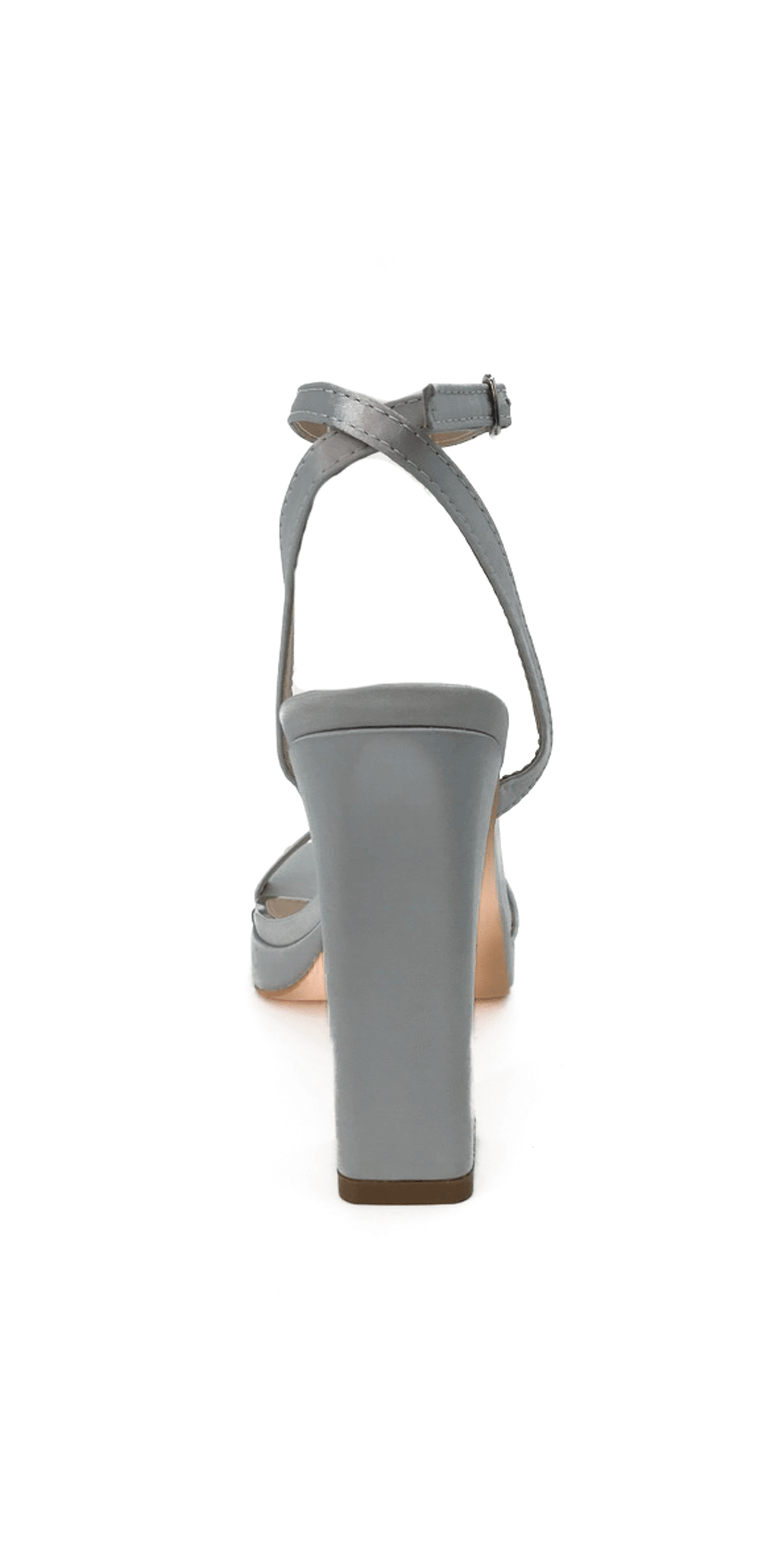 silver/size/6/ Camille La Vie/Satin Block Heel Platform Ankle Strap Sandal /back