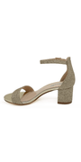 gold/size/6/Camille La Vie/Low Heel Glitter Ankle Strap Sandal / left side