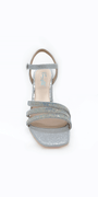 silver/size/6/ Camille La Vie/Rhinestone Strappy Block Heel Glitter Sandal /front