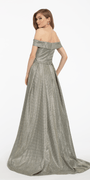 Off the Shoulder Metallic Shimmer Dress - Camille La Vie