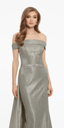 Off the Shoulder Metallic Shimmer Dress - Camille La Vie