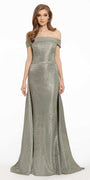Off the Shoulder Metallic Shimmer Dress - Camille La Vie