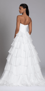Strapless Tiered Chiffon and Satin Pleated Corset Ballgown - Camille La Vie