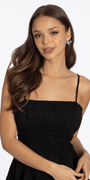 Chiffon Burnout Skater Dress with Asymmetrical Tiered Skirt - Camille La Vie