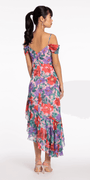 Chiffon Watercolor Tiered Asymmetrical Dress - Camille La Vie