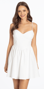 Sweetheart Woven Lace Up Back Fit and Flare Dress - Camille La Vie