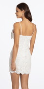 Floral Lace Bow Front Sheath Dress with Scalloped Hem - Camille La Vie