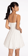Floral Lace Fit and Flare Dress with Satin Bow - Camille La Vie