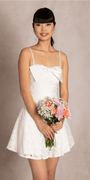 Floral Lace Fit and Flare Dress with Satin Bow - Camille La Vie