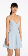 V Back Scuba Skater Dress with Pearl Bow - Camille La Vie