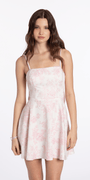 Floral Print Deep Scoop Back Skater Dress with Bow - Camille La Vie